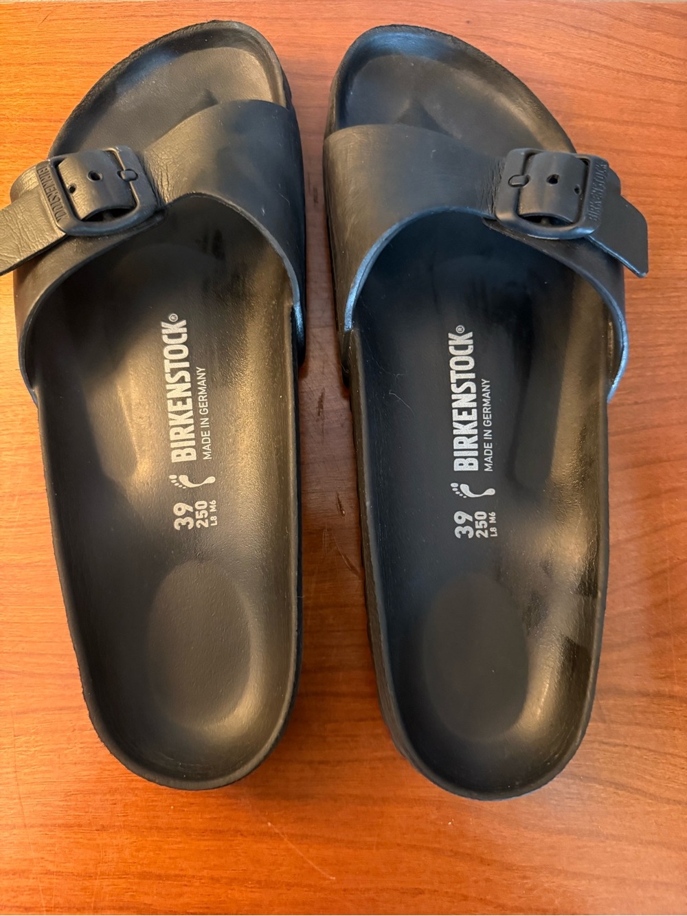 Birkenstock Black Slip-On Sandals Never Worn size 8/8.5